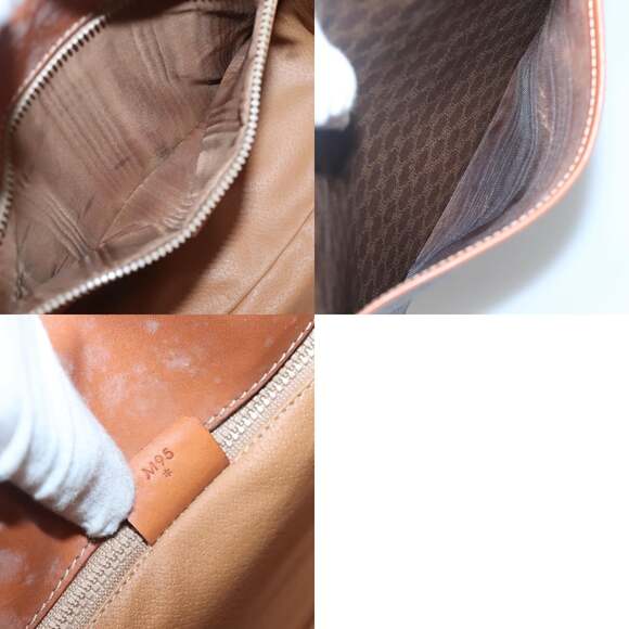 CELINE Macadam Canvas Shoulder Bag Pvc Brown Gold - Picture 12 of 12